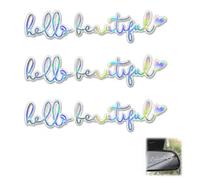 JOVYTH Adesivi "Hello Beautiful" per specchietto, vinile decorativo per auto e finestra, adesivo per donne e uomini, decorazione facile