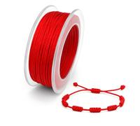 JOVYTH Filo Rosso per Braccialetti 20 m, Corda Intrecciata 0,8 mm Rosso Vivo per DIY, Bracciale Portafortuna, Collane, Regali Fatti a Mano e Accessori Estivi