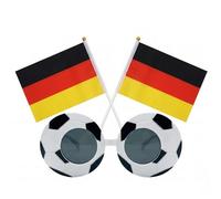 JOVYTH Set di Articoli per Fan della Germania 3 Pezzi，Accessori per i Mondiali con Occhiali Bandiera e Barba，Completo Perfetto per la Visione in Pubblico e le Feste di Calcio