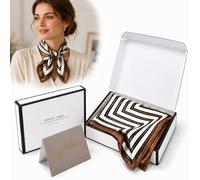 JOVYTH set regalo con foulard satinato, scatola e biglietto di ringraziamento, set da 3 pezzi, per compleanno, ricorrenze e idee regalo, con presentazione coordinata per ricorrenze e piccoli pensieri
