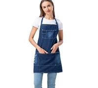 Baiancy, grembiule da cucina regolabile in denim, con tasche, in denim, per donne e uomini, caffetterie, bar, cucina Equalizer 2.0 True Balance