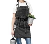 Baiancy, grembiule da cucina in denim di cotone, regolabile, con tasche, in denim, per donne e uomini, caffetterie, bar e cucine N-5923 C