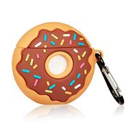 Jowhep Custodia per AirPods 2/1 Protettiva in Silicone Morbido AirPod Case Cartone Pelle Carina Ragazze Bambini Design Portachiavi Moda Divertente Air Pods 1&2 Custodie Brown Donuts