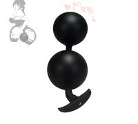 Jowpoe Palla Gonfiabile Yoga a Forma di Ciliegia con 2 Sfere d'Acciaio incorporate per Lo scuotimento Fisico PL&úg An&àlé bÛ&TT (Nero)
