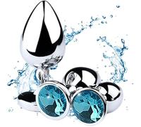 Jowpoe PL&Ûg Metallo Acciaio Inox Blu Cristallo Base Uomini Donne Hip Trainer Bêginnêr BD&S-M plây