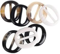 Jowxsx 6 clip per magliette in resina alla moda da 5 cm, semplici anelli per magliette, eleganti fibbie per sciarpe, diapositive in vita, chiusure per fazzoletto da collo, per donne e ragazze, fibbie,