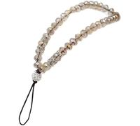 Jowxsx Cinturino universale dorato per cellulare, per donne e ragazze, con perline di cristallo, cordino da polso per cellulare, portachiavi carino da tasca per portachiavi dell'auto, decorazione da