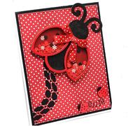 Jowxsx Stencil per fustelle coccinella, stampi per modelli in metallo Fustelle per taglio per album fotografici fai da te Scrapbooking Fustelle decorative in carta per goffratura per la creazione di b