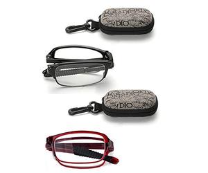 JoXiGo 2 Pezzi Occhiali da Lettura Pieghevoli 2.0 Uomo Donna Compatti Custodia, Montatura in TR90 Occhiali Visione Chiara Anti-fatica, Diottrie +2.00 (55-59 Anni), Nero + Rosso