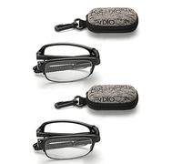 JoXiGo 2 Pezzi Occhiali da Lettura Pieghevoli 2.5 Uomo Donna Compatti Custodia, Nero Montatura in TR90 Occhiali Visione Chiara Anti-fatica, Diottrie +2.50 (60-64 Anni)