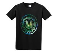 Joxlbo Battlestar Galactica Logo Unisex 100% Cotton Short-Sleeve T-Shirts Black XXL