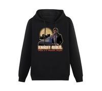 Joxlbo Knight Rider TV Show Full Moon Make It A Michael Knight Hoody Unisex Long Sleeve Hooded with Pocket Black L