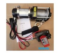 JOXLOVER Avvolgicavo, 2000lb-3000lb 12V 24V Argano Elettrico Portatile for Auto, Camion, chiatta, rimorchio, utensile Manuale, Fune di Acciaio per attività all'aperto(50010046-01 3000 12V)