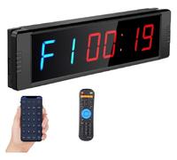 JOXLOVER Orologio Timer da Palestra, Timer da Palestra for Allenamento con Controllo remoto e Tramite Telefono App LED Intervallo di Allenamenti Orologio Conto alla rovescia per casa/Garage/Boxe