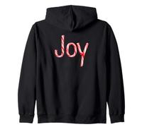 Joy - Christian Faith Candy Cane Red & White Christmas Felpa con Cappuccio