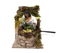 Joy Christmas Pastore per Presepe in Movimento 14 cm x 9 cm Donna Che Cucina Carciofi 50606