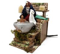 Joy Christmas Pastore per Presepe in Movimento 14 cm x 9 cm Donna Che Lava Bambino 37933