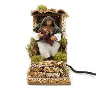 Joy Christmas Pastore per Presepe in Movimento 14 cm x 9 cm Donna con Bambino 48705
