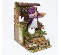 Joy Christmas Pastore per Presepe in Movimento 14 cm x 9 cm Donna con Galline