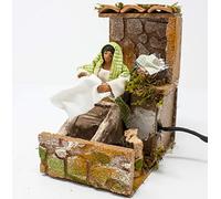Joy Christmas Pastore per Presepe in Movimento 14 cm x 9 cm Lavandaia con Pila 46508