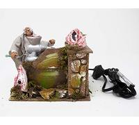 Joy Christmas Pastore per Presepe in Movimento 14 cm x 9 cm Uomo Che Fa la Salsiccia