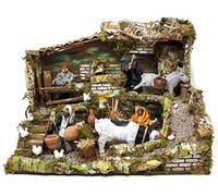 Joy Christmas Scena per Presepe 60 x 40 cm con 4 Pastori in Movimento Mestieri con Animali 49567