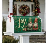 Joy Coperture magnetiche per cassetta delle lettere, fantasiose gnomi rustici, idea regalo natalizia verde, decorazione per porta d'ingresso, 45,7 x 53,7 cm