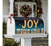 Joy - Coperture magnetiche per cassetta delle lettere, motivo natalizio con stelle, colore blu, per decorare la casa e il giardino, 45 x 53 cm