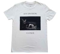 Rock Off officially licensed products Joy Division T Shirt Classic Closer Band Logo Nuovo Ufficiale Uomo Bianca Size XL