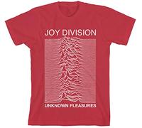 Joy Division - T-Shirt # M Red Unisex # Unknown Pleasures Slim Fit