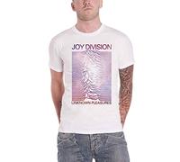 Joy Division T Shirt Space Unknown Pleasures Gradient Logo Ufficiale Uomo Bianca Size M