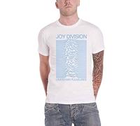 Joy Division T Shirt Unknown Pleasures Bianca On Blu Logo Ufficiale Uomo Blu