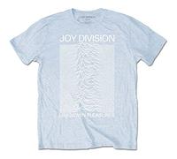 Joy Division T Shirt Unknown Pleasures Bianca On Blu Logo Ufficiale Uomo Blu Size L