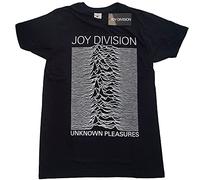 Joy Division T Shirt Unknown Pleasures Bianca On Nero Logo Ufficiale Uomo Nero Size XL