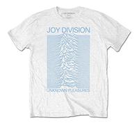 Joy Division T Shirt Unknown Pleasures Blu On Bianca Logo Ufficiale Uomo Bianca Size S