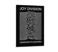 Joy Division Unknown Pleasures - Poster estetico decorativo da parete, stile vintage, su tela, per soggiorno e camera da letto, 50 x 75 cm, con cornice