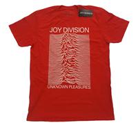 Joy Division 'Unknown Pleasures' (Rosso) T-Shirt - NUOVO E UFFICIALE
