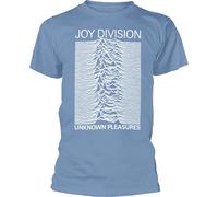 Joy Division Unknown Pleasures White On Blue Light Blue XL Maglietta