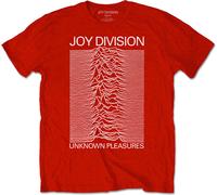 Joy Division Unknown Pleasures White On Red Red XL Maglietta