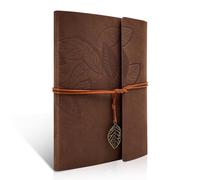 Joy & Inspiration Diario in PU pelle A5 Taccuino Vintage 80 Fogli 160 Pagine Ricaricabile Diario di viaggio con Carta Kraft Fogli utilizzabile come blocco per Schizzi Quaderno Diarios Marrone