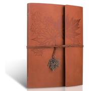 Joy & Inspiration Taccuino in Pelle PU A5 Ad Anelli Ricaricabile con Tasche Interne Raccoglitore di Bilancio A5 Diario per Adulti, 160 Pagine Vintage Ricaricabili Diario di Viaggio Vuoto per Scrivere