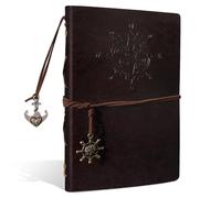 Joy & Inspiration Taccuino vintage ricaricabile A5 in pelle PU ricaricabile, per notebook diario di viaggio per sketchbook classico ricaricabiles diario di viaggio (A5 Marrone scuro)