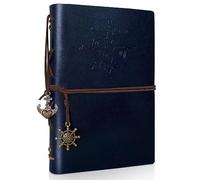 Joy & Inspiration Taccuino vintage ricaricabile A5 in pelle PU ricaricabile, per notebook diario di viaggio per sketchbook classico ricaricabiles diario di viaggio (A5 Blu scuro)