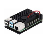 RPI CASE ALU07F - Alloggiamento per raspberry Pi 4, alluminio, ventilatore, nero