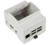 RPI3 CASE DIN - Alloggiamento per Raspberry Pi 3, guida top-hat, grigio/trans.