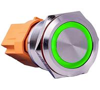 Joy-it Button22C-01 Button22C-01 - Interruttore 250 V, colore verde ((Ø x L), 24,80 mm x 34,50 mm, IP67, IK10 1