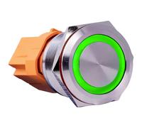 Joy-it Button22C-01 Button22C-01 - Interruttore 250 V, colore verde ((Ø x L), 24,80 mm x 34,50 mm, IP67, IK10 1