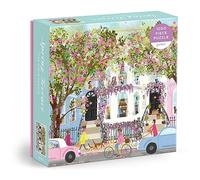 Galison Springtime Terrace-Puzzle da 1000 pezzi Joy Laforme con una magnolia piena di quartiere in un giorno di primavera, Multicolore, 9780735381537
