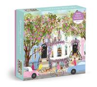 Galison Springtime Terrace-Puzzle da 1000 pezzi Joy Laforme con una magnolia piena di quartiere in un giorno di primavera, Multicolore, 9780735381537