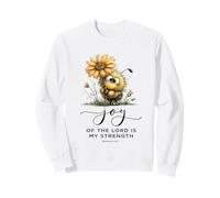 Joy of The Lord Is My Strength Scripture Cute Bee Girasole Felpa